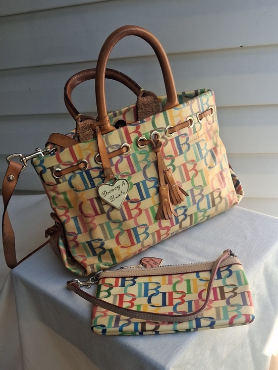 Dooney & Bourke Handbags - Dooney & Bourke Multicolor Logo Purse And Wristlet Bag